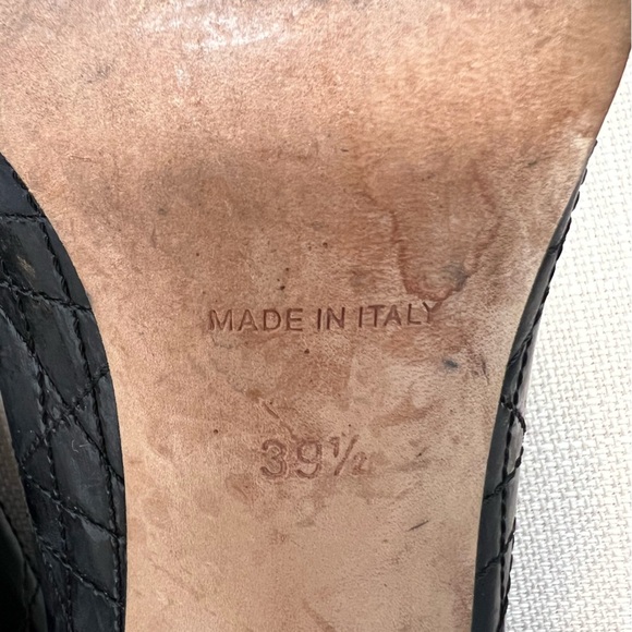 Christian DIOR Vintage Cannage High Heel Black Patent Leather Peep Toe Pumps 8.5 - Picture 12 of 17